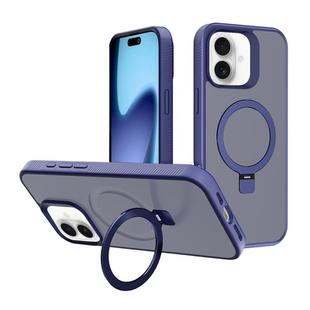 For iPhone 17 Kalebol Frosted MagSafe Holder PC Phone Case(Royal Blue)