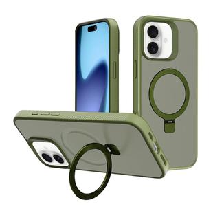 For iPhone 17 Kalebol Frosted MagSafe Holder PC Phone Case(Deep Green)