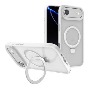 For iPhone 17 Air Kalebol Frosted MagSafe Holder PC Phone Case(White)