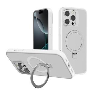 For iPhone 16 Pro Max Kalebol Frosted MagSafe Holder PC Phone Case(White)
