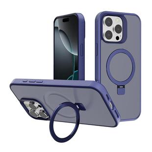 For iPhone 16 Pro Max Kalebol Frosted MagSafe Holder PC Phone Case(Royal Blue)