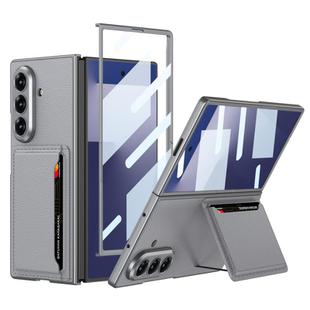 For Samsung Galaxy Z Fold7 5G GKK Integrated Ultra-thin Leather Phone Case with Card Slots(Grey)