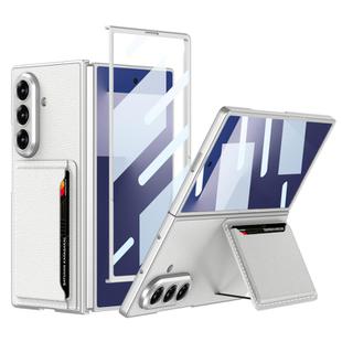 For Samsung Galaxy Z Fold7 5G GKK Integrated Ultra-thin Leather Phone Case with Card Slots(Silver)