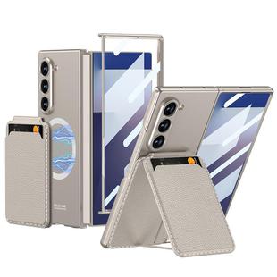 For Samsung Galaxy Z Fold7 5G GKK Integrated Magnetic Folding Card Bag Phone Case(Titanium Grey)