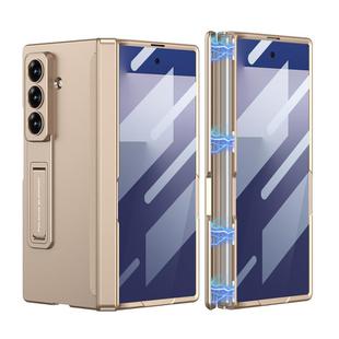For Samsung Galaxy Z Fold7 5G GKK Integrated HD Film Magnetic Folding Full Cover Phone Case(Gold)