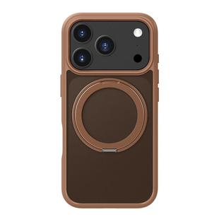 For iPhone 17 Pro Max Kalebol Frosted MagSafe Holder Acrylic Hybrid TPU Phone Case(Desert Gold)