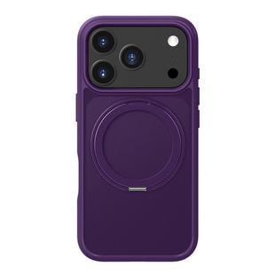 For iPhone 17 Pro Kalebol Frosted MagSafe Holder Acrylic Hybrid TPU Phone Case(Purple)
