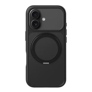 For iPhone 17 Kalebol Frosted MagSafe Holder Acrylic Hybrid TPU Phone Case(Black)
