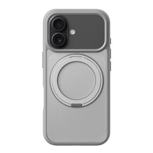 For iPhone 17 Kalebol Frosted MagSafe Holder Acrylic Hybrid TPU Phone Case(Cobble Grey)