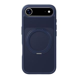 For iPhone 17 Air Kalebol Frosted MagSafe Holder Acrylic Hybrid TPU Phone Case(Navy Blue)