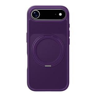 For iPhone 17 Air Kalebol Frosted MagSafe Holder Acrylic Hybrid TPU Phone Case(Purple)