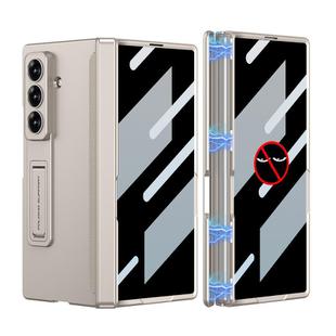 For Samsung Galaxy Z Fold7 5G GKK Integrated Privacy Film Magnetic Folding Full Cover Phone Case(Titanium Grey)