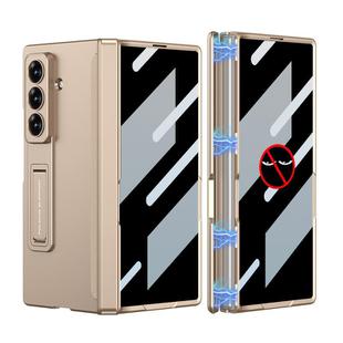 For Samsung Galaxy Z Fold7 5G GKK Integrated Privacy Film Magnetic Folding Full Cover Phone Case(Gold)