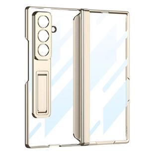 For Samsung Galaxy Z Fold7 5G GKK Integrated Magnetic Phantom Hinge Phone Case with Holder(Gold)