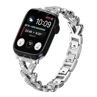 For Apple Watch 42 / 44 / 45 / 46 / 49mm 20mm xDfind Small Twist Diamond Metal Watch Band(Silver)