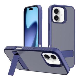 For iPhone 17 Kalebol Frosted Holder PC Hybrid TPU Phone Case(Royal Blue)