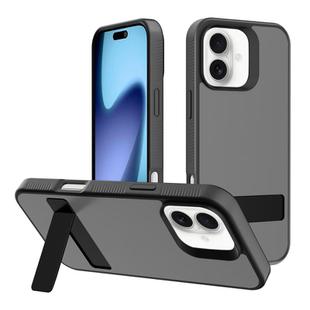 For iPhone 17 Kalebol Frosted Holder PC Hybrid TPU Phone Case(Black)