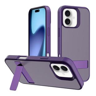 For iPhone 17 Kalebol Frosted Holder PC Hybrid TPU Phone Case(Dark Purple)
