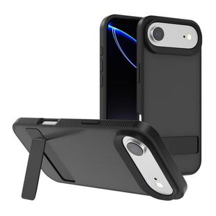 For iPhone 17 Air Kalebol Frosted Holder PC Hybrid TPU Phone Case(Black)