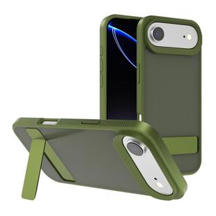 For iPhone 17 Air Kalebol Frosted Holder PC Hybrid TPU Phone Case(Deep Green)