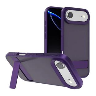 For iPhone 17 Air Kalebol Frosted Holder PC Hybrid TPU Phone Case(Dark Purple)