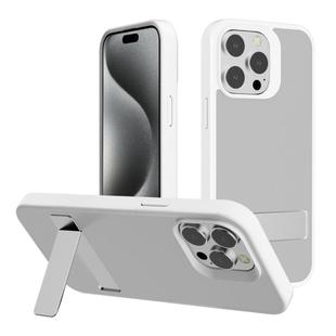 For iPhone 15 Pro Kalebol Frosted Holder PC Hybrid TPU Phone Case(White)