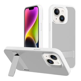 For iPhone 14 Kalebol Frosted Holder PC Hybrid TPU Phone Case(White)