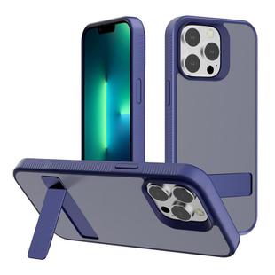 For iPhone 13 Pro Kalebol Frosted Holder PC Hybrid TPU Phone Case(Royal Blue)