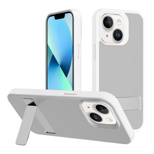 For iPhone 13 Kalebol Frosted Holder PC Hybrid TPU Phone Case(White)