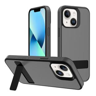 For iPhone 13 Kalebol Frosted Holder PC Hybrid TPU Phone Case(Black)