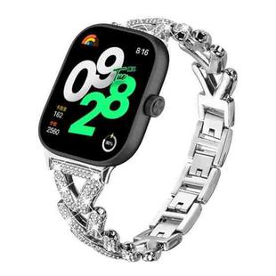 For Xiaomi Mi Band 9 Pro/8 Pro / Redmi Watch 5/4 20mm xDfind Small Twist Diamond Metal Watch Band(Silver)