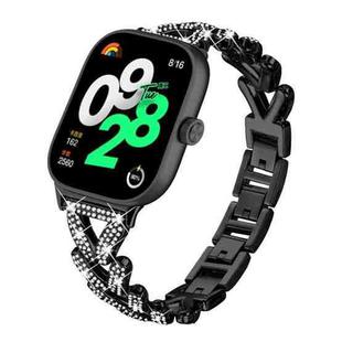 For Xiaomi Mi Band 9 Pro/8 Pro / Redmi Watch 5/4 20mm xDfind Small Twist Diamond Metal Watch Band(Black)