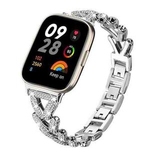 For Redmi Watch 3 20mm xDfind Small Twist Diamond Metal Watch Band(Silver)