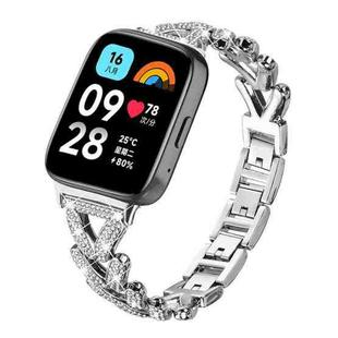 For Redmi Watch 3 Active / Watch 3 Lite 20mm xDfind Small Twist Diamond Metal Watch Band(Silver)