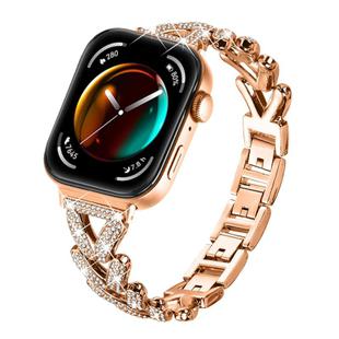 For Huawei Watch Fit 4 / Fit 4 Pro / Fit 3 20mm xDfind Small Twist Diamond Metal Watch Band(Rose Gold)