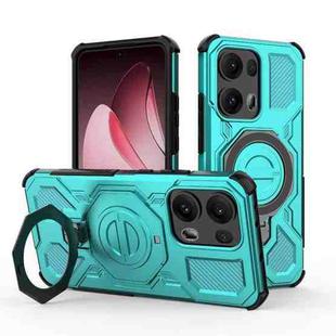 For OPPO Reno13 Pro 5G Global J-20 Solid Color MagSafe Magnetic TPU+PC Phone Case(Lake Blue)