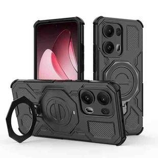 For OPPO Reno13 Pro 5G Global J-20 Solid Color MagSafe Magnetic TPU+PC Phone Case(Black)