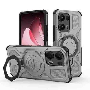 For OPPO Reno13 Pro 5G Global J-20 Solid Color MagSafe Magnetic TPU+PC Phone Case(Grey)