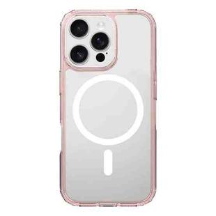 For iPhone 16 Pro Max Kalebol Clear MagSafe PC Hybrid TPU Shockproof Phone Case(Pink)
