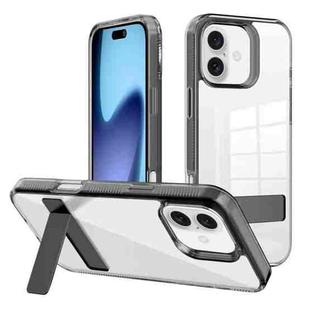 For iPhone 17 Kalebol Holder Clear Acrylic Hybrid TPU Phone Case(Black)
