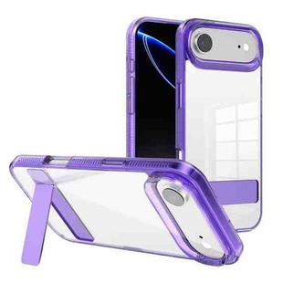 For iPhone 17 Air Kalebol Holder Clear Acrylic Hybrid TPU Phone Case(Purple)