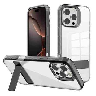 For iPhone 16 Pro Max Kalebol Holder Clear Acrylic Hybrid TPU Phone Case(Black)