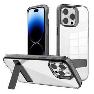 For iPhone 14 Pro Max Kalebol Holder Clear Acrylic Hybrid TPU Phone Case(Black)