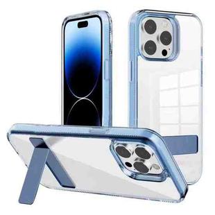 For iPhone 14 Pro Max Kalebol Holder Clear Acrylic Hybrid TPU Phone Case(Blue)