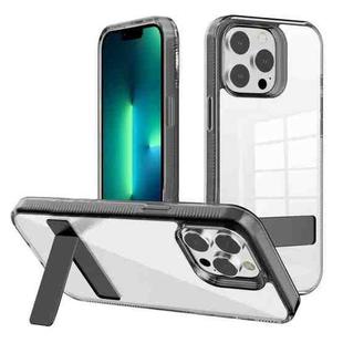 For iPhone 13 Pro Kalebol Holder Clear Acrylic Hybrid TPU Phone Case(Black)