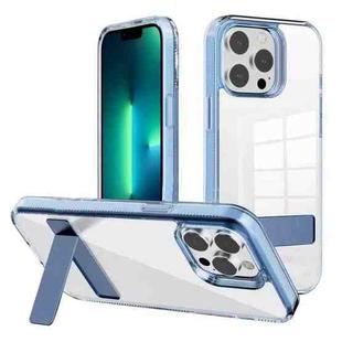 For iPhone 13 Pro Kalebol Holder Clear Acrylic Hybrid TPU Phone Case(Blue)