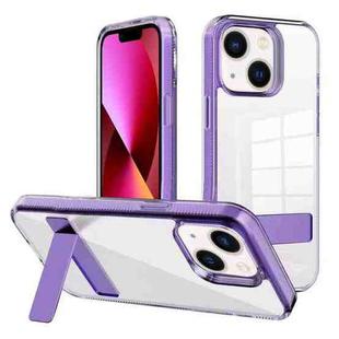 For iPhone 13 Kalebol Holder Clear Acrylic Hybrid TPU Phone Case(Purple)