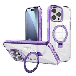 For iPhone 17 Pro Max Kalebol MagSafe Holder Simple Clear TPU Phone Case(Purple)