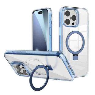 For iPhone 17 Pro Kalebol MagSafe Holder Simple Clear TPU Phone Case(Blue)