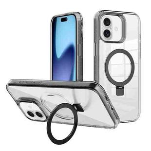 For iPhone 17 Kalebol MagSafe Holder Simple Clear TPU Phone Case(Black)